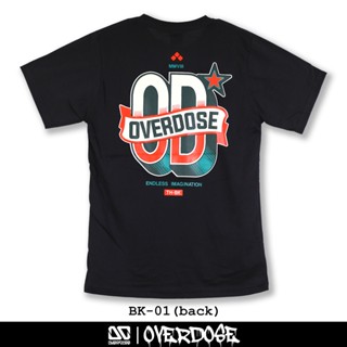 เสื้อตราหานคู่ เสื้อคู่รัก เสื้อยืดแฟชั่นOverdose T-shirt เสื้อยืดคอกลม สีดำ รหัส BK-01(โอเวอโดส)