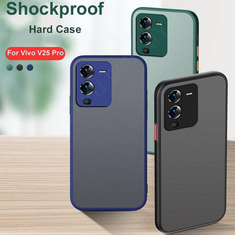Y02/V25 5G/V25Pro 5G/Y02S/Y30 5Gเคสขอบนิ่มหลังแข็งขุ่นคลุมกล้องVivo Y16/Y01A/T1 5G/Y01/V23 5G/Y76/Y7