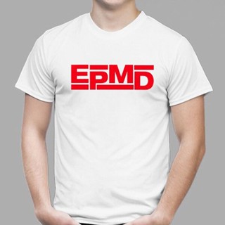 Tee เสื้อสีขาว - ผู้ชายเสื้อยืดโลโก้ EPMD Rap ฮิปฮอปกลุ่มเพลง s เสื้อยืดสีขาวขนาดบวกเสื้อยืดขนาดบวก