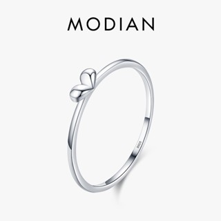 Modian แหวนเงินแท้ 925 รูปหัวใจน่ารัก เครื่องประดับสตรี แนวมินิมอล