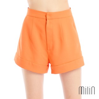 [MILIN] Eminent Shorts High waist side pockets shorts กางเกงขาสั้นพับขอบเอวสูง