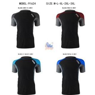 เสื้อเดี่ยวว่ายน้ำ ใส่ได้ ทั้งชาย หญิง ทอม เสื้อยืด แขนสั้น 91624 พร้อมส่ง