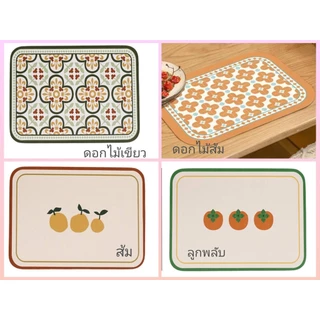 แผ่นรองจาน หนังPU 40x30cm แผ่นปูรองจานเช็ดทำความสะอาดได้