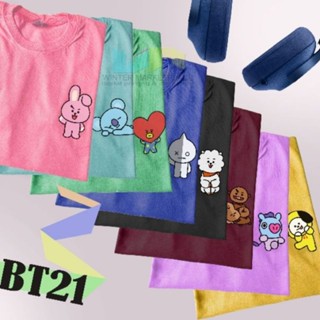 เสื้อยืดผู้หญิง เสื้อยืดแฟชั่น B T 2 1 - เสื้อยืด ยูนิเซ็กซ์ D@| Tee ชุดเซ็ต 2 ชิ้น เสื้อทหาร