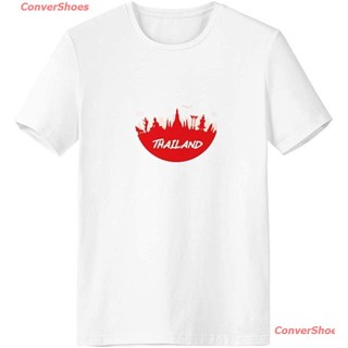 เสื้อยืดแขนสั้น Red Outline Landmark Thailand Crew Neck T-Shirt Workwear Pocket Short Sleeve Sport Clothing Short sleeve