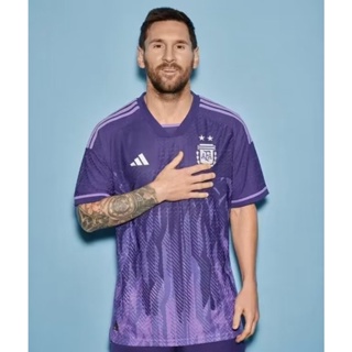 เสื้อกีฬาแขนสั้น ลายทีมชาติฟุตบอล Argentina AAA Player Edition 2022-23 ชุดเยือน S-XXL