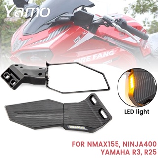 กระจกมองหลังรถจักรยานยนต์ แบบหมุนได้ สําหรับ NMAX155 NINJA400 NINJA650 Yamaha R3 R25