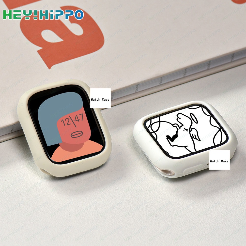 เคสซิลิโคนสีลูกกวาดสําหรับนาฬิกา Ultra2 Series10 star สี bezel case นาฬิกา 10/9/8/7/6/5/4/3/se ซิลิโคน hollow soft shell 41 มม./45 มม./49 มม.46 มม.42 มม.