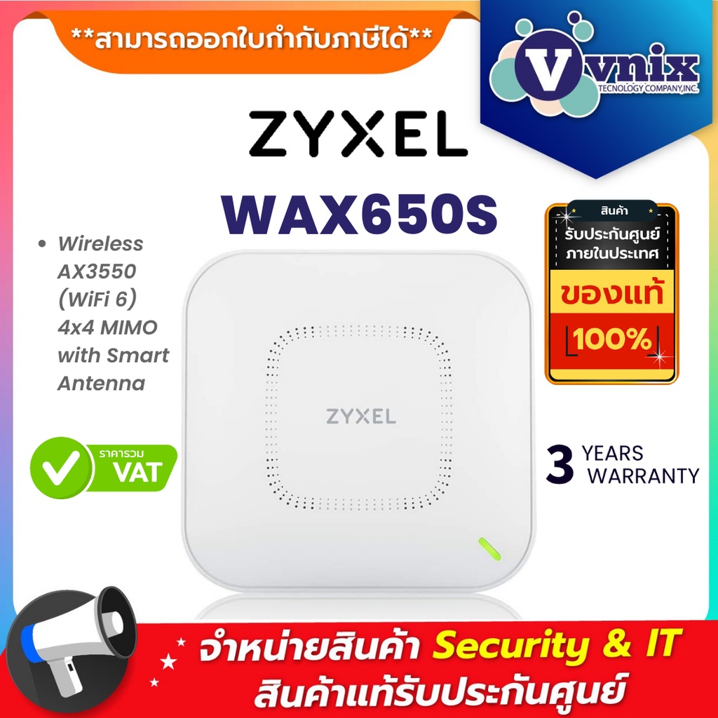 WAX650S Zyxel Wireless AX3550 (WiFi 6) 4x4 MIMO with Smart Antenna By Vnix Group