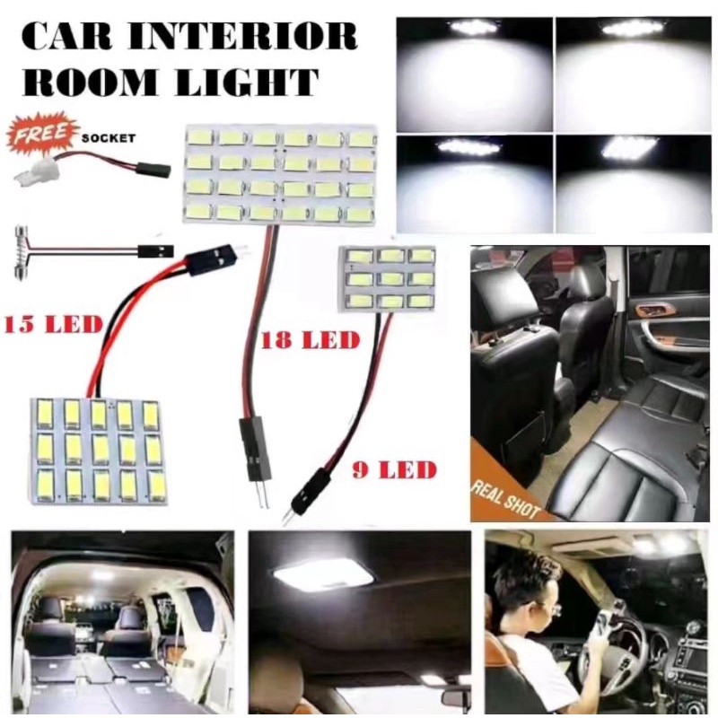 ไฟ LED ห้องรถยนต์ F5630 สีขาว Super Bright LED ครบชุด