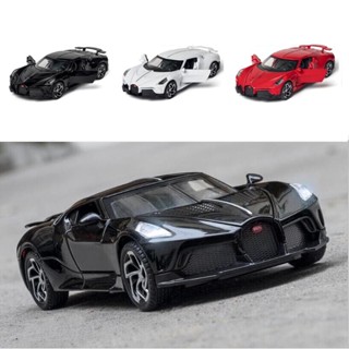 ﹉✑1:32 BUGATTI LA VOITURE NOIRE Diecast Vehicles Car Model Sound Light Pull Back Car Collection Car Toys