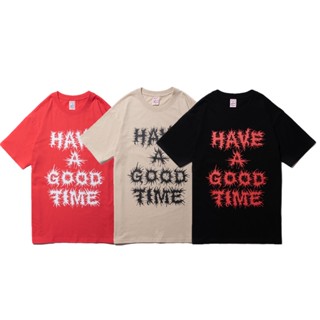 พร้อมส่ง เสื้อยืดแขนสั้น คอกลม พิมพ์ลาย Have A Good Time GBT