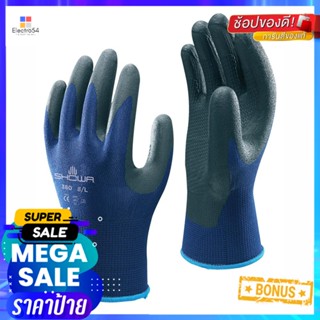 ถุงมือไนลอนเคลือบยาง SHOWA 380 SIZE L สีน้ำเงินRUBBER-COATED NYLON GLOVES SHOWA 380 SIZE L DARK BLUE