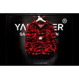 YAKRYDER เสื้อฮู้ดมีการ์ดลายพราง สีพรางขาวเสื้อฮูดการ์ดลายพราง สีพรางแดง