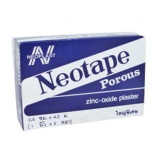 Neotape Porous นีโอเทป ขนาด 1 นิ้ว X 5 หลา เทปแต่งแผล ชนิดผ้า มีรูพรุน จำนวน 1 กล่อง บรรจุ 12 ม้วน (12x05278)