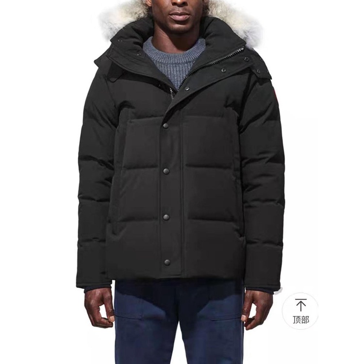 หลังการขายClassic Fashion Real Coyote Fur Winter Mens Canadian CG Wyndham Parka Goose Down Jacket  Outdoor Coat Wnd Wate #4