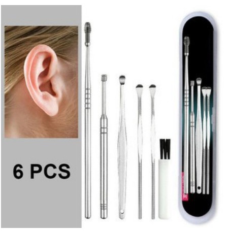 (พร้อมส่งในไทย) ชุดไม้แคะหู สแตนเลสแท้ อุปกรณ์ทำความสะอาดหู อุปกรณ์แคะหู 6 ชิ้น มาพร้อมกล่องพกพาสะดวก - รูปที่ 6
