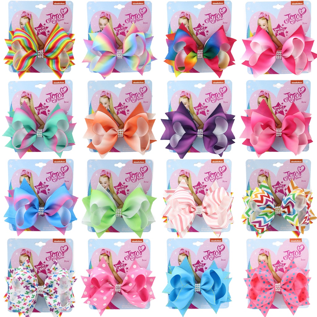 Jojo Siwa Bow Hairpin Rainbow Gradient สี Double Layer กิ๊บติดผมเด็ก