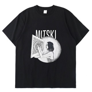 เสื้อยืดโอเวอร์ไซส์เสื้อยืดแขนสั้นลําลอง ทรงหลวม พิมพ์ลายอัลบั้มเพลง Mitski Be The Cowboy แฟชั่นฤดูร้อน สําหรับผู้หญิง B