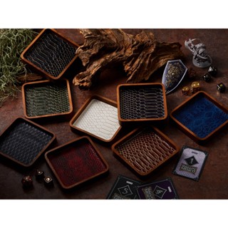 Dragon Scale Square Mini Tray | ถาดไม้ ถาดทอย ลูกเต๋า Dice DnD D&amp;D MTG RPG TRPG เกมกระดาน บอร์ดเกม Game Magic เมจิก