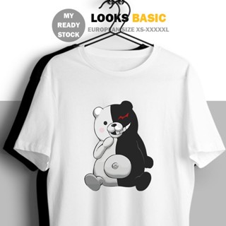 แขนสั้นพิมพ์ลาย☬☒❣Basic Tee Monokuma Bear สต็อกพร้อม XS-5XL UNISEX ผ้าฝ้ายแขนสั้นหลวมเสื้อยืดผู้ชายผู้หญิง Street Wear T