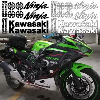 KAWASAKIสติ๊กเกอร์ติดมอเตอร์ไซค์แฟริ่งกระจกหน้ารถร่างกายสติ๊กเกอร์สะท้อนแสงหมวกนิรภัยอุปกรณ์เสริมรถจักรยานยนต์สำหรับนินจา400