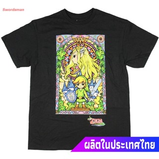 เสื้อยืดแขนสั้น The Legend Of Zelda: The Wind Waker Regal Stained Glass Big And Tall T-Shirt Mens Womens T-shirts