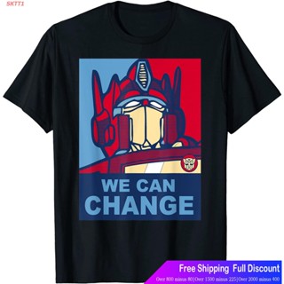 SKTT1 เสื้อยืดกีฬา US Transformers Optimus Prime Propaganda Obama 01 T-Shirt Mens Womens T-shirts