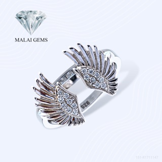 Malai Gems แหวนเพชร แหวนปีกนางฟ้า เงินแท้ 925 เคลือบทองคำขาว ประดับเพชรสวิส CZ รุ่น151-R1711147 แถมกล่อง