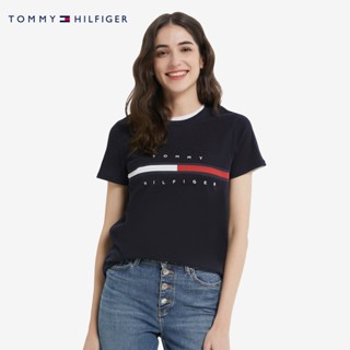 เสื้อคู่ เสื้อครอปสายฝอ Tommy 22 ใหม่ เสื้อยืดแขนสั้น ผ้าฝ้าย พิมพ์ลายตัวอักษร แฟชั่น RM176J1635 Tee