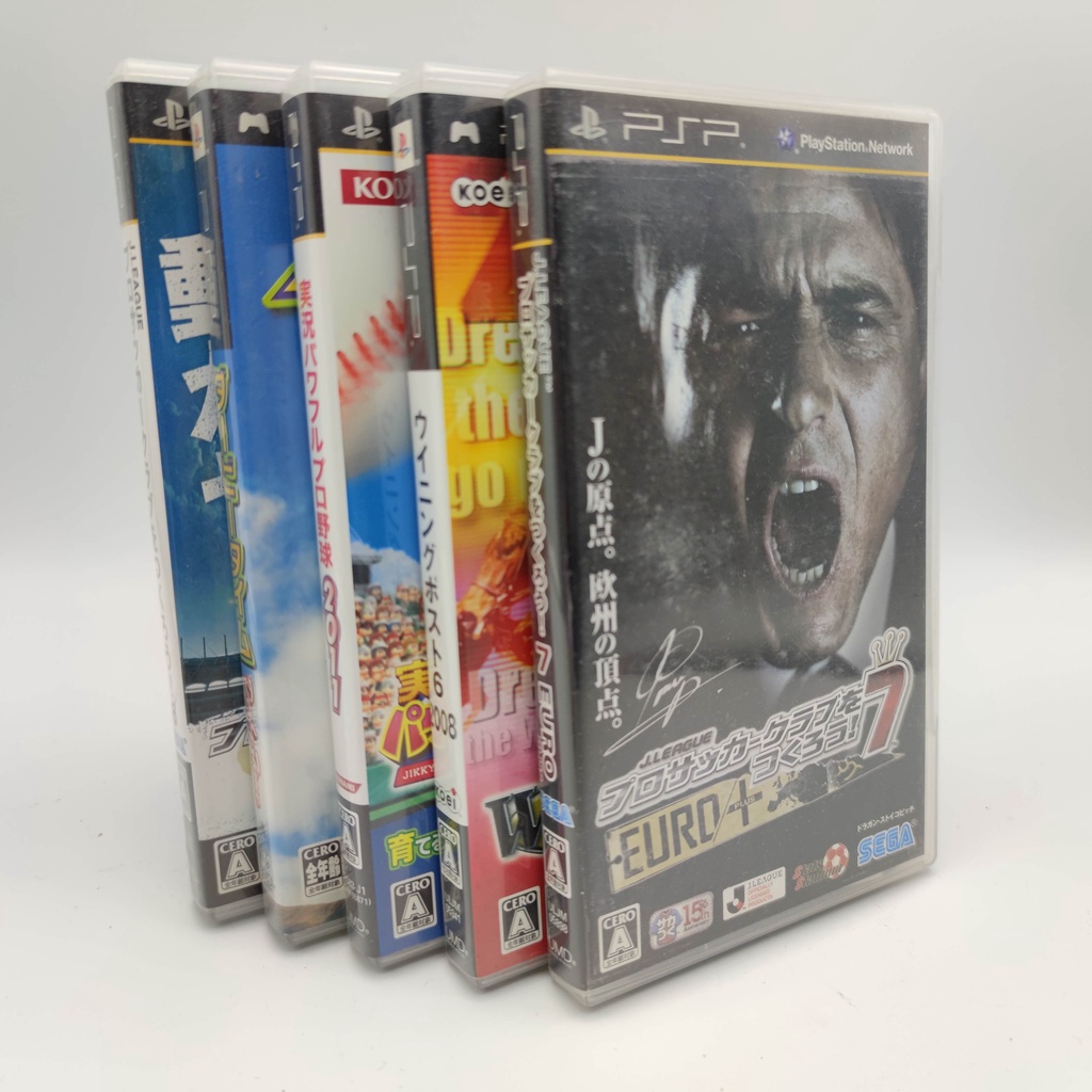 PSP รวม 5 เกมส์ ของแท้ ทั้งหมด เล่นได้ปกติ 1.PSP Winning Post 6 2008 2.J.League Pro Soccer Club o Ts