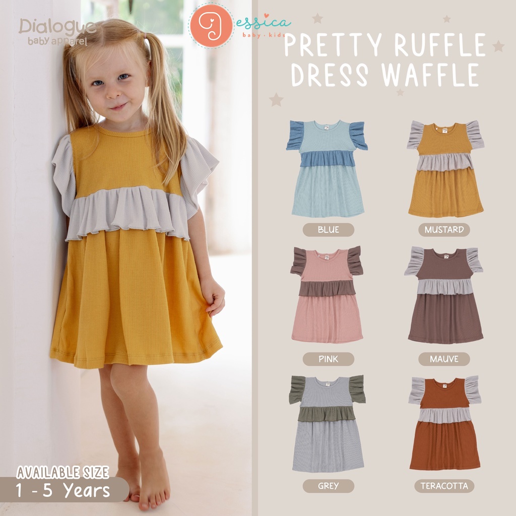Dialogue Baby Pretty Ruffle Dress วาฟเฟิล