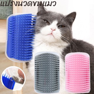 พร้อมส่ง🐱🐱แปรงนวดขนแมว หวีขนแมว แบบติดผนัง ให้แมวเข้าไปถู แปรงหวีขนสำหรับสัตว์เลี้ยง รุ่นติดมุม ให้แมวเข้าไปถู ทุกวัย