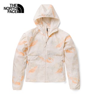 THE NORTH FACE W PRINTED FLYWEIGHT HOODIE -AP - APRICOT ICE CANYON CAMO PRINT เสื้อกันลม เสื้อแจ็คเก็ต เสื้อผ้าผู้หญิง