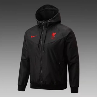 เสื้อแจ็กเก็ต เสื้อฟุตบอล Liverpool สีดํา สําหรับผู้ชาย ไซซ์ 22-23