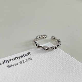 LLRB | แหวนเงินแท้ 925 ปรับขนาดได้ ลายโซ่ chain silver ring