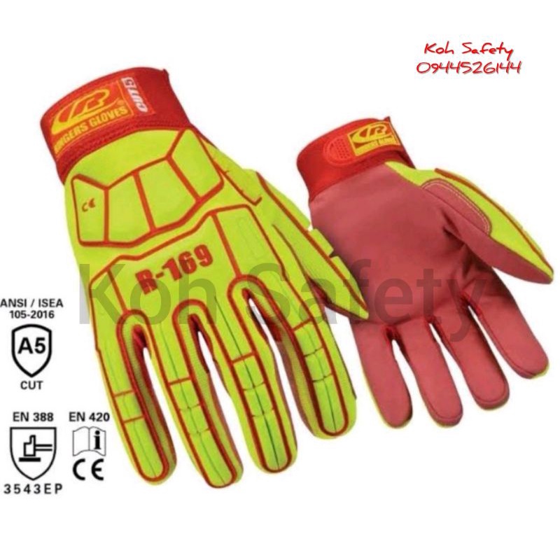 ถุงมือกู้ภัย RINGERS GLOVES R-169 R-179 ถุงมือกันกระแทกและกันบาด ของแท้ ...