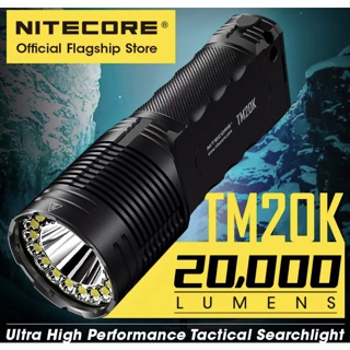 NITECORE TM20K 20000 Lumens ไฟฉายกลที่มีประสิทธิภาพ USB ชาร์จไฟ Super Bright QC Fast Charge ไฟฉาย LED แบตเตอรี่