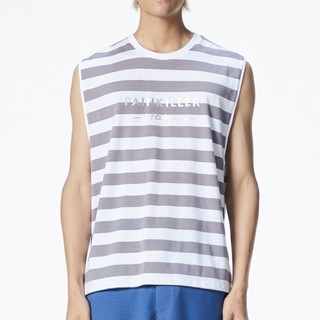 PAINKILLER เพนคิลเลอร์ เสื้อยืดแขนกุด เสื้อผ้าผู้ชาย / PK ORIGINAL STRIPY SLEEVELESS TEE  / รุ่น 05-0-0002 สีเทา (SS22)