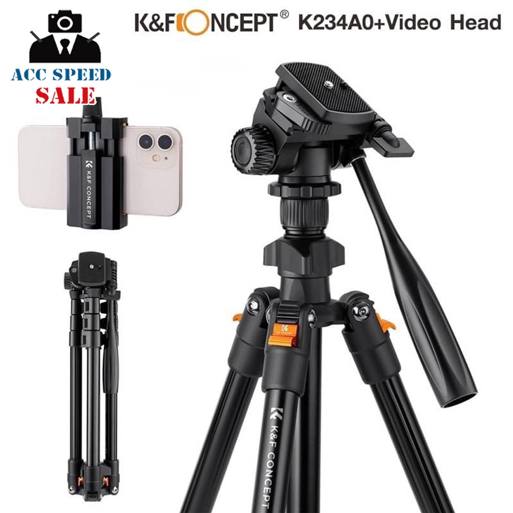K&F Concept  KF09.115  Aluminum Tripod K234A0+Video Head
