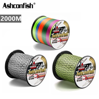 Ashconfish สายเอ็นตกปลา PE แบบถัก 2000 ม. X9 9 เส้น สีดํา ขาว เหลือง