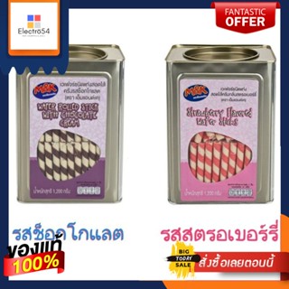 M&amp;K เอ็มแอนด์เค ขนม เวเฟอร์ชนิดแท่ง สอดไส้ครีม ขนาด 1100/ 1200 กรัม Wafer Rolled Sticks (มี 2 รสให้เลือก)