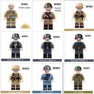 บล็อกตัวต่อ รูปทหาร World War II S001 ของเล่นสําหรับเด็ก 1 ชิ้น
