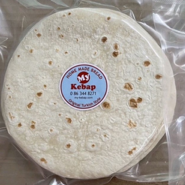 แป้งเคบับโฮมเมดสีขาวขนาด 6 นิ้ว 10 แผ่น (6 นิ้ว)