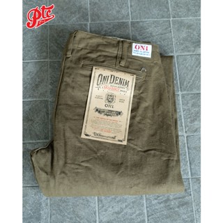 กางเกงยีนส์ ONI DENIM ONI-727-DKOLSF 12oz Dark-Olive Trousers