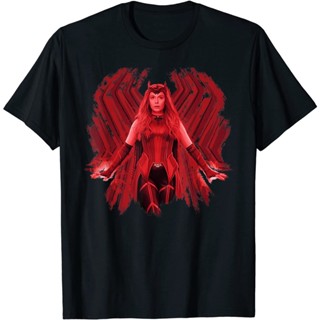 เสื้อคู่ เสื้อยืดเด็กผช เสื้อยืด พิมพ์ลาย Marvel Wanda Maximoff is the Scarlet Witch สําหรับผู้ใหญ่