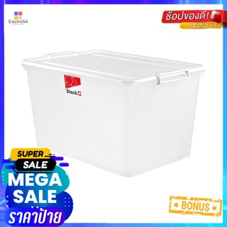 กล่องเก็บของ มีล้อ ฝาล็อค STACKO 2556 66 ลิตร สีขาวSTORAGE BOX WITH WHEELS STACKO 2556 66L WHITE