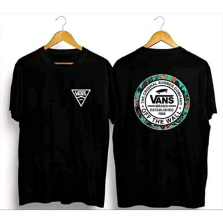 Tee_home/VANS แรงบันดาลใจด้านหน้าและด้านหลังพิมพ์เสื้อยืดเสื้อยืดสําหรับผู้ชาย/เสื้อยืดสําหรับผ [${