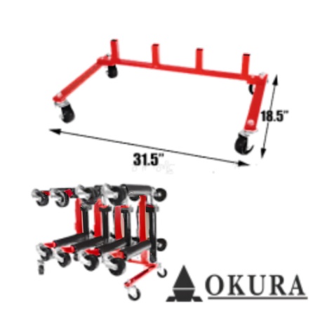 OKURA อุปกรณ์เคลื่อนย้ายรถยนต์ GOJACK  แม่แรงเคลื่อนย้ายรถสำหรับเคลื่อนย้ายรถ รับน้ำหนักได้680 KG หรือ 1500 ปอนด์