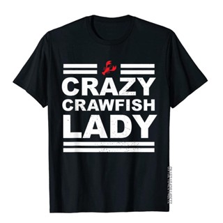 เสื้อตราหานคู่ บ้า Crawfish เลดี้ตลกเสื้อ Crawfish สําหรับผู้หญิงสีขาว Normcore ท็อปส์ซูเสื้อสําหรับผู้ชายผ้าฝ้ายเสื้อยื